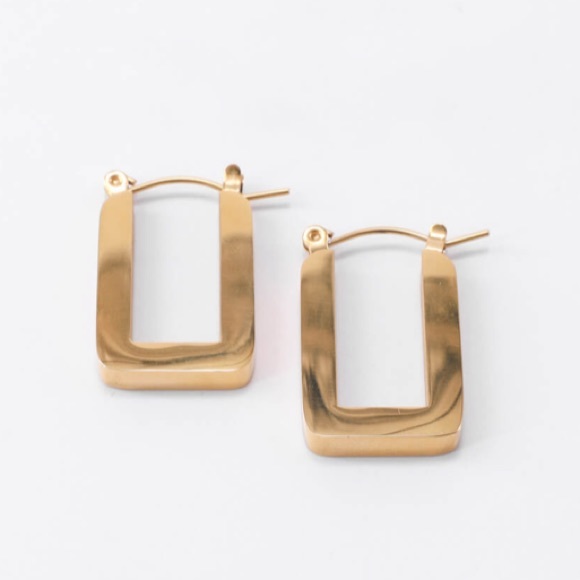 Square hoop earrings - Picture 4 of 4